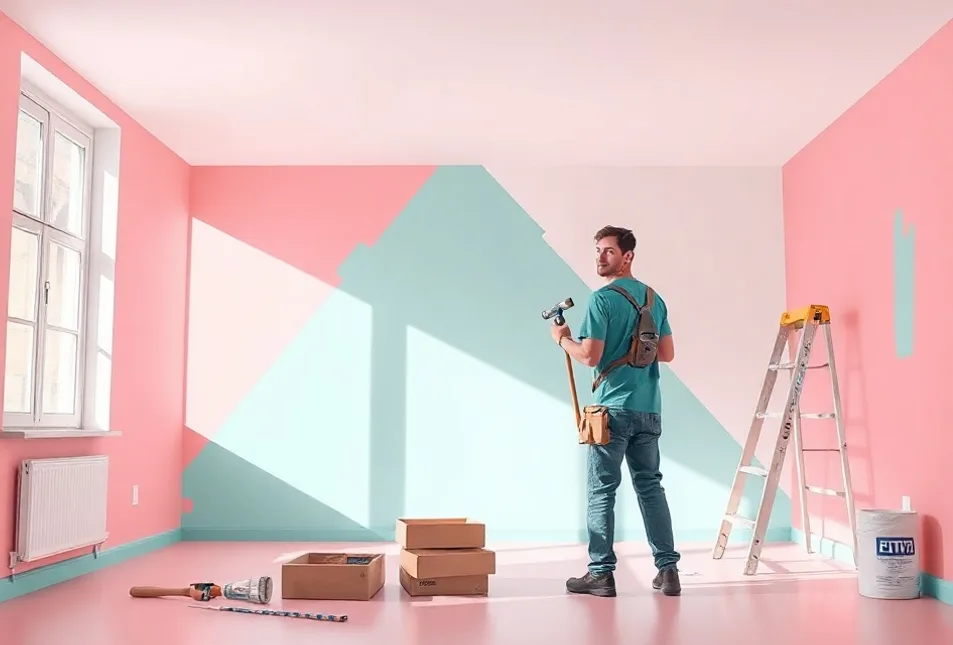 Intérieur rénové après travaux de peinture à Armentières