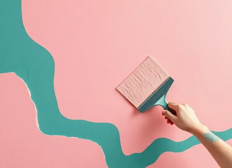 Application d'un enduit décoratif à la lisseuse sur un mur